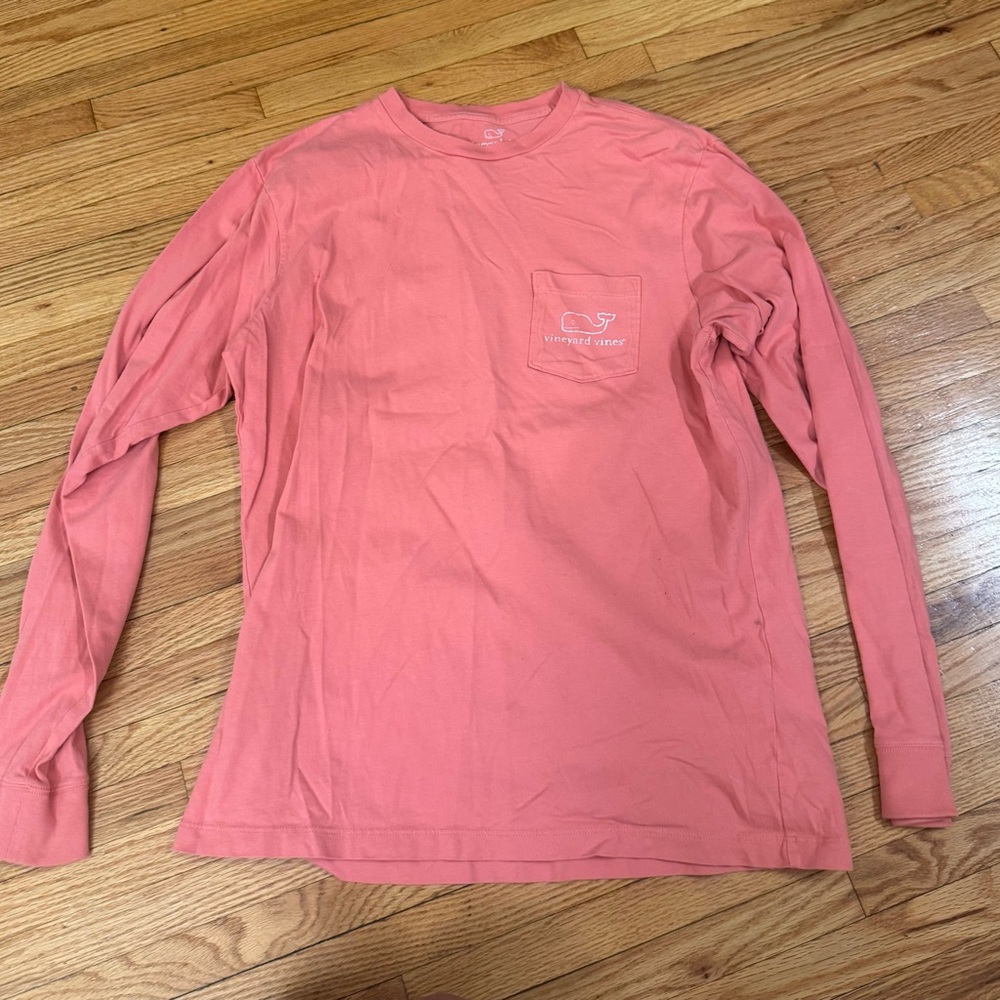 Vineyard Vines Men's Pink Long Sleeve Tee